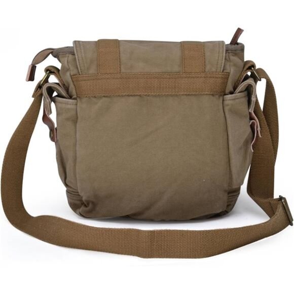 Canvas Messenger Bag - Small Vintage Shoulder Purse Crossbody Satchel - Picture 5 of 7